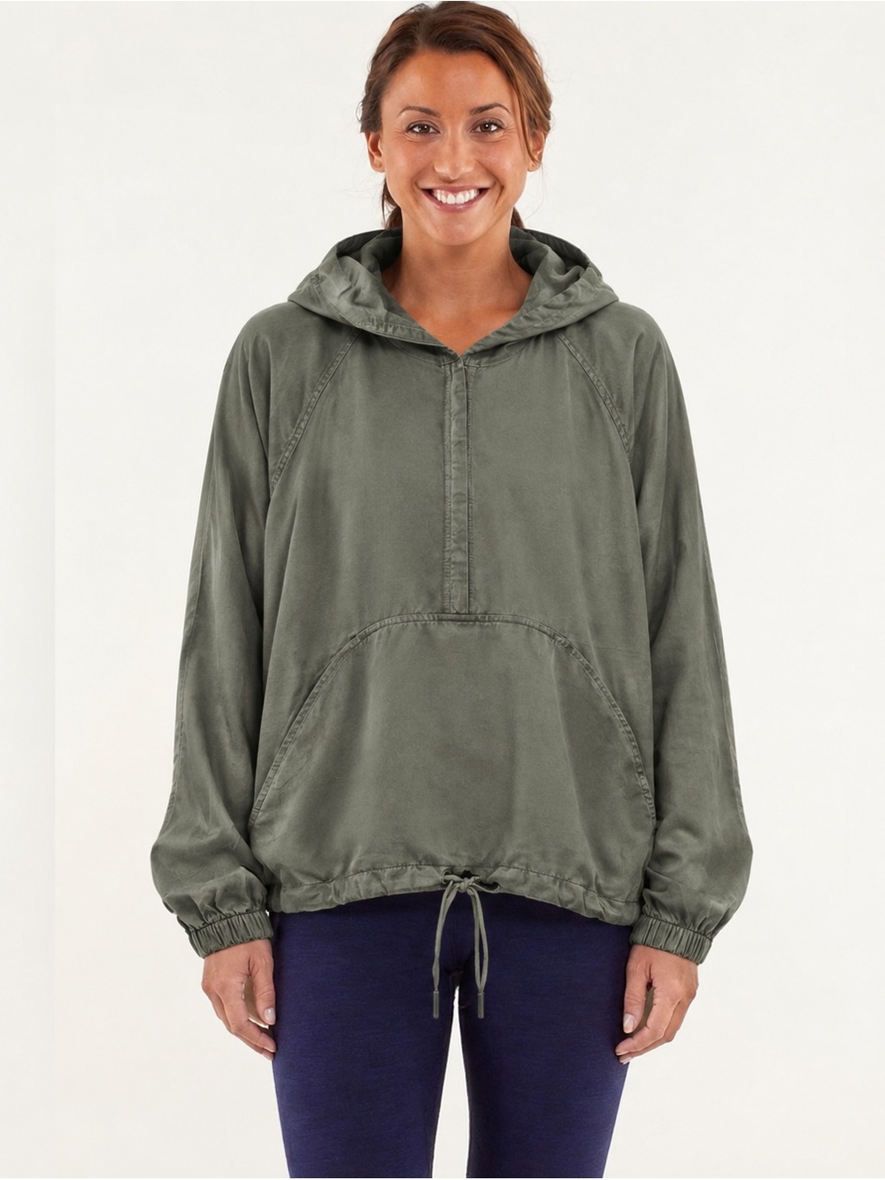 Lululemon City Stroll Hoodie Jacket Tencel Grey Sage Size 8 Oversized